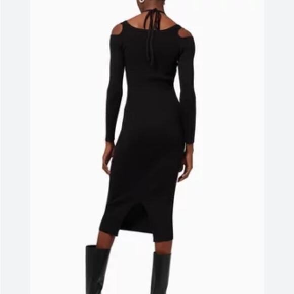 Elliatt Marisol Black Ribbed Sweetheart Knit Midi Dress XS NWT Edgy Minimalist - Picture 2 of 8